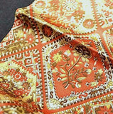 SALE Fall Tone Diamonds Kimono Silk Satin Print from Japan 14" x 66"  #3442