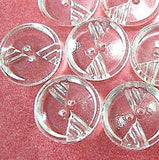 Crystal Pie 3/4" / 19mm Vintage Glass Buttons, Pack of Two, #OT-119