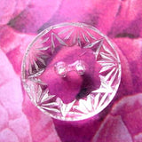 Clear Vintage Czech Glass Deco Sun Rays 3/4" 18mm, Pack of 3,  #OT-114