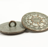 Copper/White Seventh Flower Button 3/4" #SWC-21
