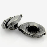 Chubby Leaf Silver Metal Button 3/4" Shank Back #SWC-70