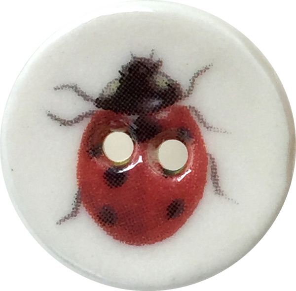 LAST ONE Ladybug 7/8" Artisan Porcelain Button
