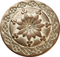 Copper/White Seventh Flower Button 3/4" #SWC-21