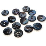 TEN Dark Brown Shell, 7/16" Espresso, 11mm Shiny 2-Hole, Pack of 10 Buttons  #23-111