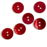 9/16"- 5/8" Deep Red Pearl Shell 2-hole 15mm Sold Per Button, #845-D