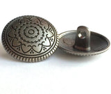Silver Ten Hearts Metal Button 11/16"  Shank Back #SWC-2