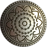 ten hearts silver 3/4" button 